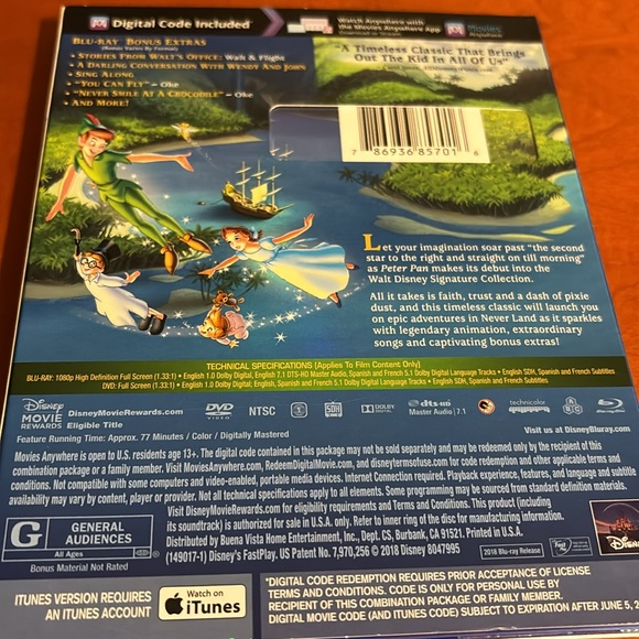 Peter Pan Anniversary Edition Blu-Ray + DVD - Picture 3 of 7